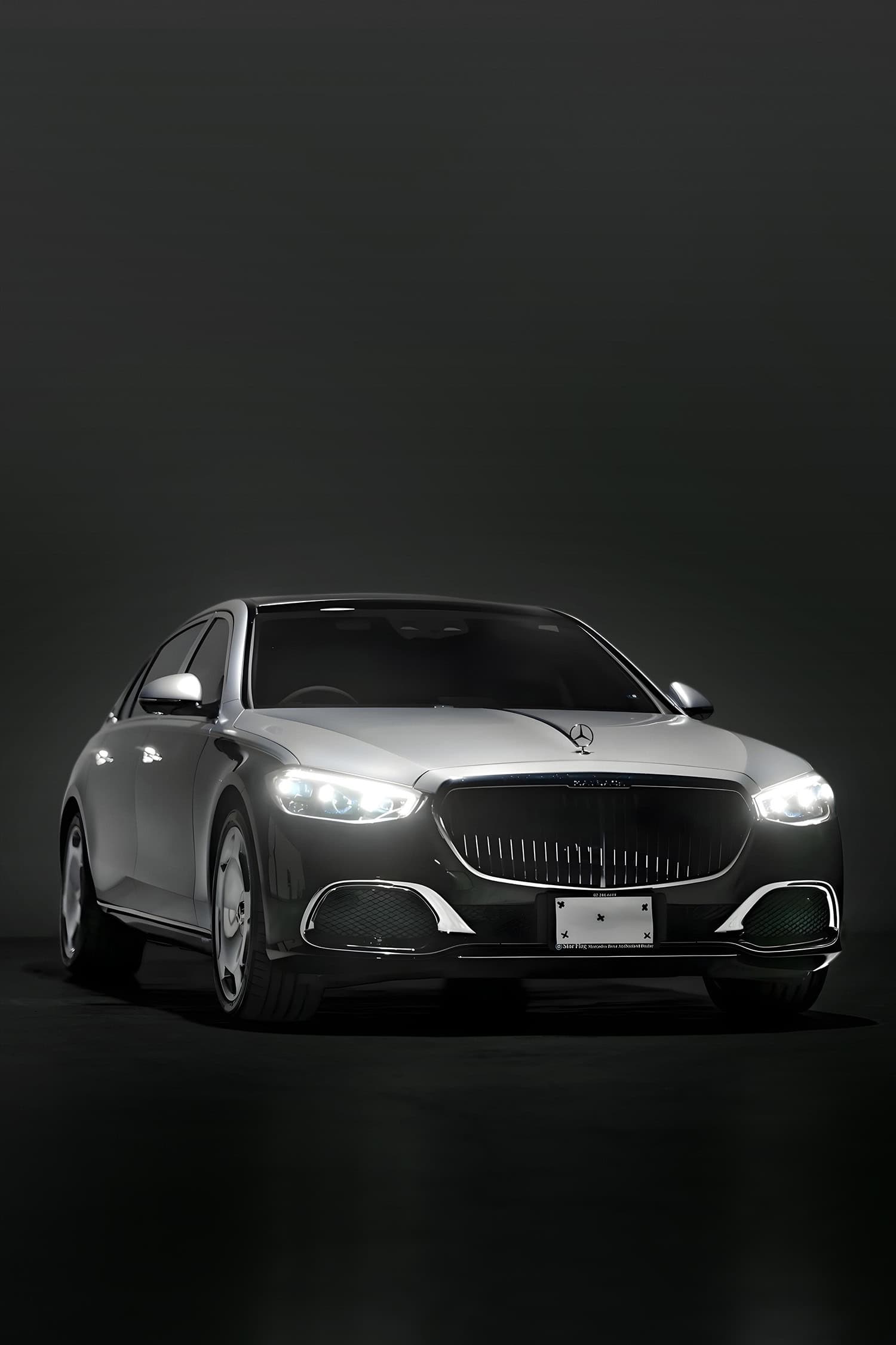 Luxury car rental Mercedes-Benz in Bangkok, Thailand, showcasing Carleone limousine service for airport transfers and premium transportation.